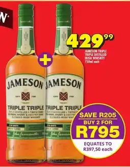 Shoprite Liquor Jameson triple triple distilled irish whiskey offer