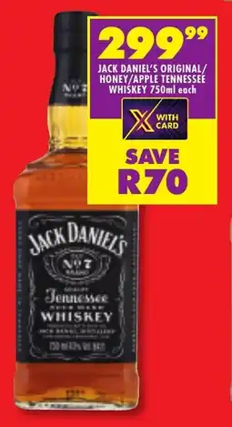 Shoprite Liquor Jack daniel's original/ honey/apple tennessee whiskey offer