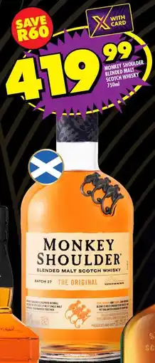 Shoprite Monkey shoulder blended malt scotch whisky offer