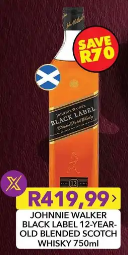 Shoprite Johnnie walker black label 12-year- old blended scotch whisky offer