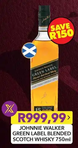 Shoprite Johnnie walker green label blended scotch whisky offer