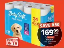 Checkers Hyper Baby Soft 2-Ply White Toilet Rolls offer