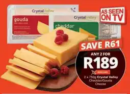 Checkers Hyper Crystal Valley Cheddar/Gouda Cheese offer