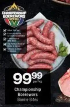 Checkers Hyper Championship Boerewors Boerie Bites offer