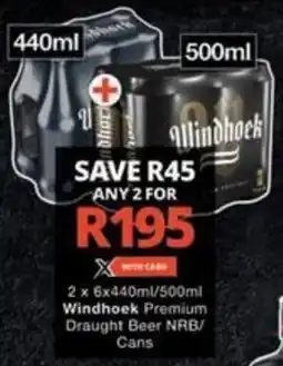 Windhoek Premium Draught Beer NRB/ Cans