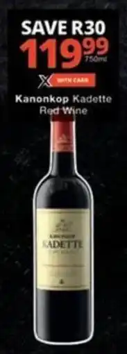 Checkers Hyper Kanonkop Kadette Red Wine offer
