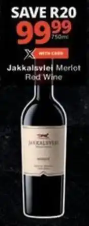 Checkers Hyper Jakkalsvlei Merlot Red Wine offer