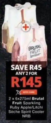 Checkers Hyper Brutal Fruit Sparkling Ruby Apple/Litchi Sèche Spirit Cooler NRB offer