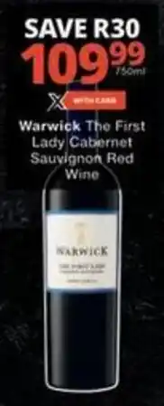Checkers Hyper Warwick The First Lady Cabernet Sauvignon Red Wine offer