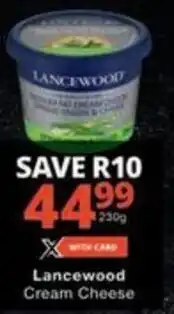 Checkers Hyper Lancewood Cream Cheese offer