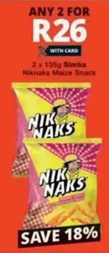Simba Niknaks Maize Snack