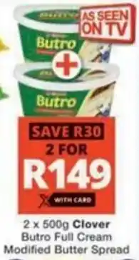 Checkers Hyper Clover Butro Full Cream Modified Butter Spread offer