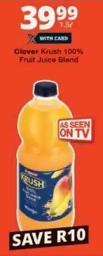Checkers Hyper Clover Krush 100% Fruit Juice Blend offer