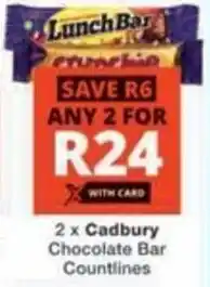 Checkers Hyper Cadbury Chocolate Bar Countlines offer