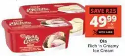 Checkers Hyper Ola Rich'n Creamy Ice Cream offer