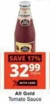 Checkers Hyper All Gold Tomato Sauce offer