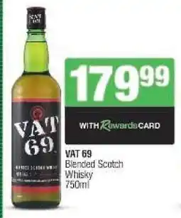 Spar Tops VAT 69 BLENDED SCOTCH WHISKY 750ml offer