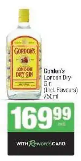 Spar Tops Gordon's London Dry Gin offer