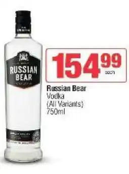 Spar Tops Russian Bear Vodka offer