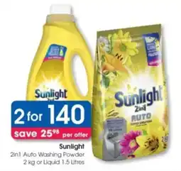 Clicks Sunlight 2in1 Auto Washing Powder or Liquid offer