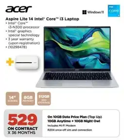 HiFi Corp Acer Aspire Lite 14 Intel Core i3 Laptop offer