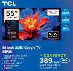 Incredible Connection TCL 55-Inch QLED Google TV-55P8K offer