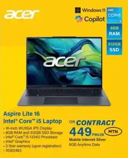 Incredible Connection Acer Aspire Lite 16 Intel Core i5 Laptop offer