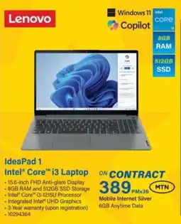 Incredible Connection Lenovo IdeaPad 1 Intel Core i3 Laptop offer
