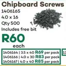 Timbercity Chipboard Screws offer