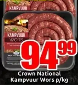 Three Star Cash and Carry Crown National Kampvuur Wors offer