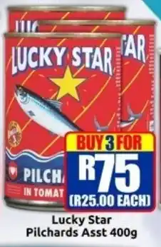 Three Star Cash and Carry Lucky Star Pilchards Asst offer