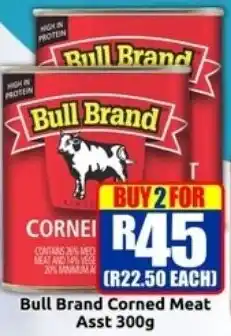 Three Star Cash and Carry Bull Brand Corned Meat Asst offer