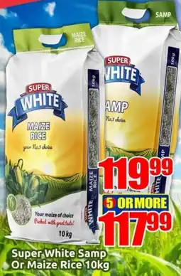 Three Star Cash and Carry Super White Samp Or Maize Rice offer