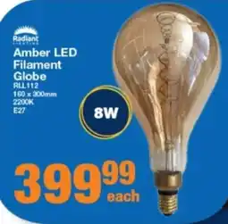 Mica Radiant Amber LED Filament Globe offer