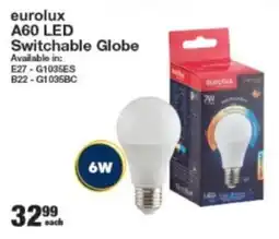 Mica Eurolux A60 LED Switchable Globe offer