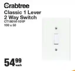 Mica Crabtree Classic 1 Lever 2 Way Switch offer