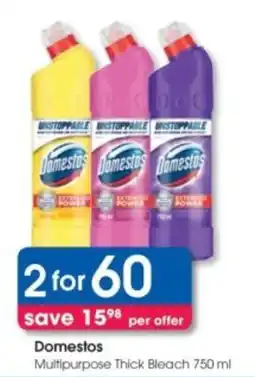 Clicks Domestos Multipurpose Thick Bleach offer