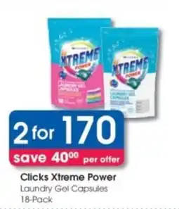Clicks Clicks Xtreme Power Laundry Gel Capsules offer