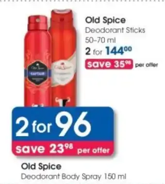Clicks Old Spice Deodorant Body Spray offer