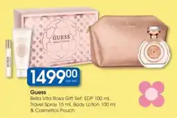 Clicks Guess Bella Vita Rosa Gift Set EDP, Travel Spray, Body Lotion & Cosmetics Pouch offer