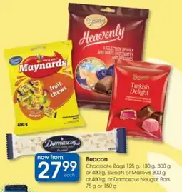 Clicks Beacon Chocolate Bags or Sweets or Mallows or Damascus Nougat Bars offer