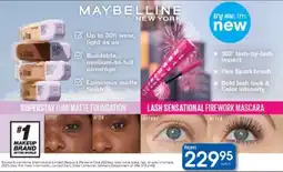 Clicks Maybelline Superstay Lumi Matte Foundation or Lash Sensational Firework Mascara offer