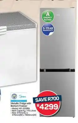 Pick n Pay Hypermarket Metallic Fridge with Bottom Freezer offer