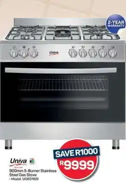 Pick n Pay Hypermarket Univa 900mm 5-Burner Stainless Steel Gas Stove offer