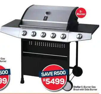 Pick n Pay Hypermarket Stellar 5-Burner Gas Braai with Side Burner offer