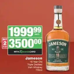 Spar Tops Jameson 18 Year Old Triple Distilled Irish Whiskey offer