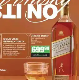 Spar Tops Johnnie Walker Gold Label Reserve offer