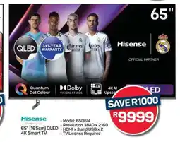 Pick n Pay Hypermarket Hisense 65 QLED 4K Smart TV offer