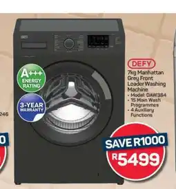 Pick n Pay Hypermarket DEFY 7kg Manhattan Grey Front Loader Washing Machine offer
