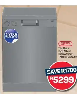 Pick n Pay Hypermarket DEFY 13-Place Inox Silver Dishwasher offer